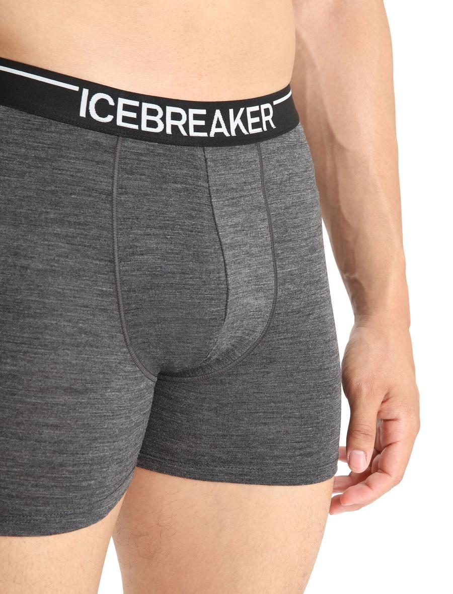 Bielizny Icebreaker Merino Anatomica Boxers Męskie Czarne Szare | PL 1631VRWD